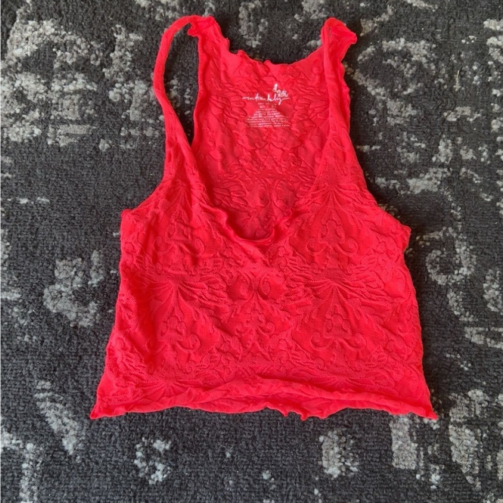 Red Free People Tank Top - Picture 2 of 4